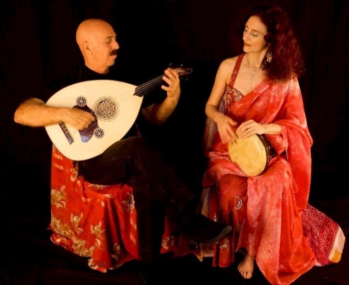 Photo of Harmonic Motion members Joe Zeytoonian (left) and Myriam Eli (right).